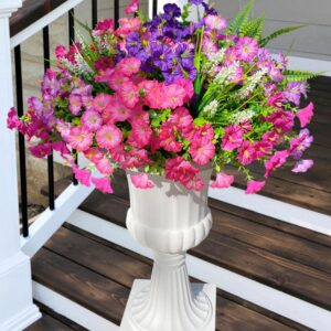 Purple and Pink Faux Petunia Flowers — Set of 12 Bundles; styled container not included