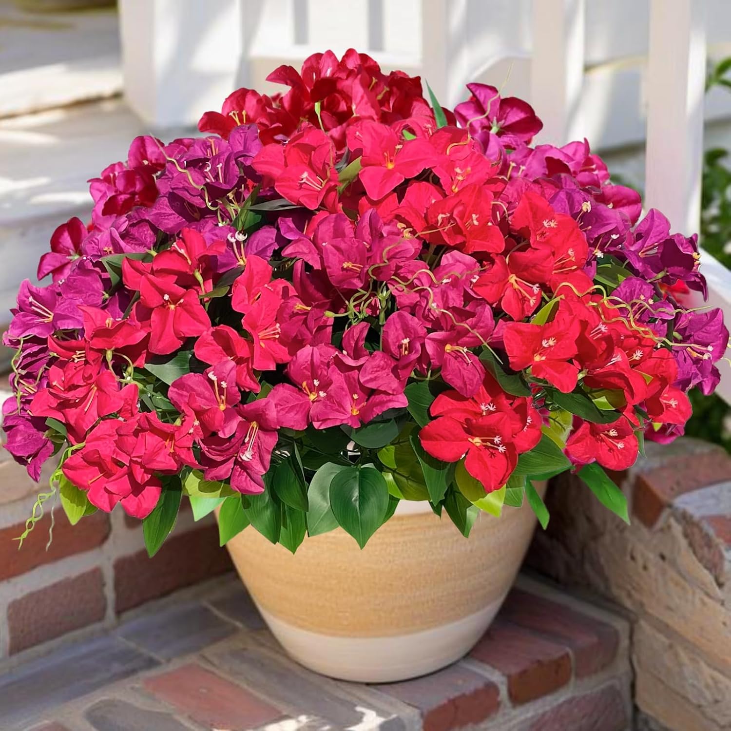 Mixed Faux Bougainvillea Flowers — Set of 8 Bundles; styled container not included