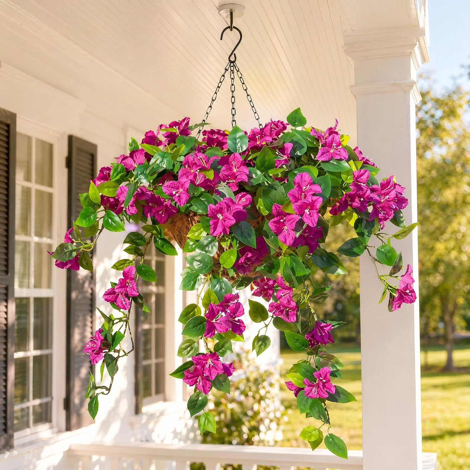 Fuchsia Faux Bougainvillea Trailing Vines — Set of 2 - Image 3