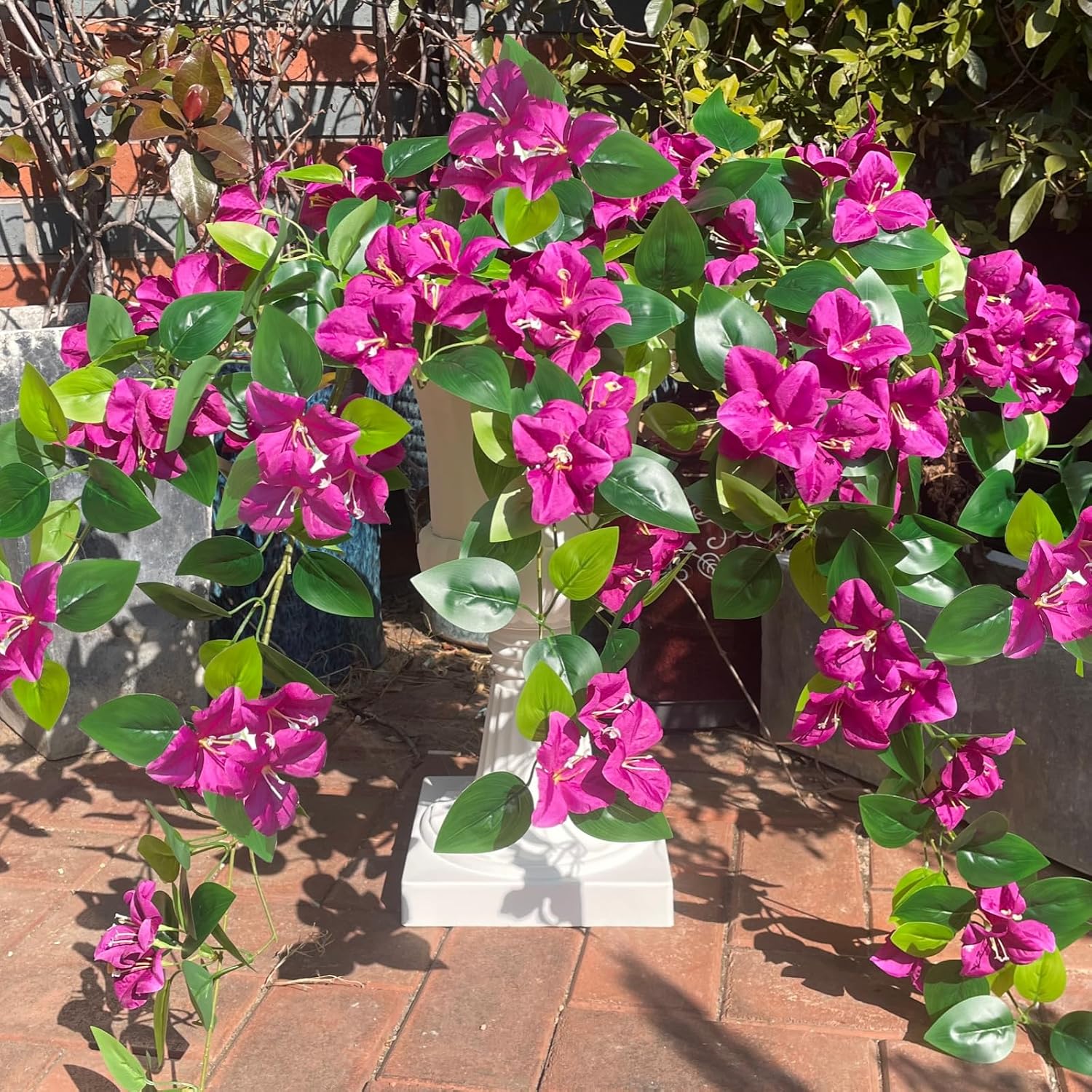 Fuchsia Faux Bougainvillea Trailing Vines — Set of 2 - Image 4
