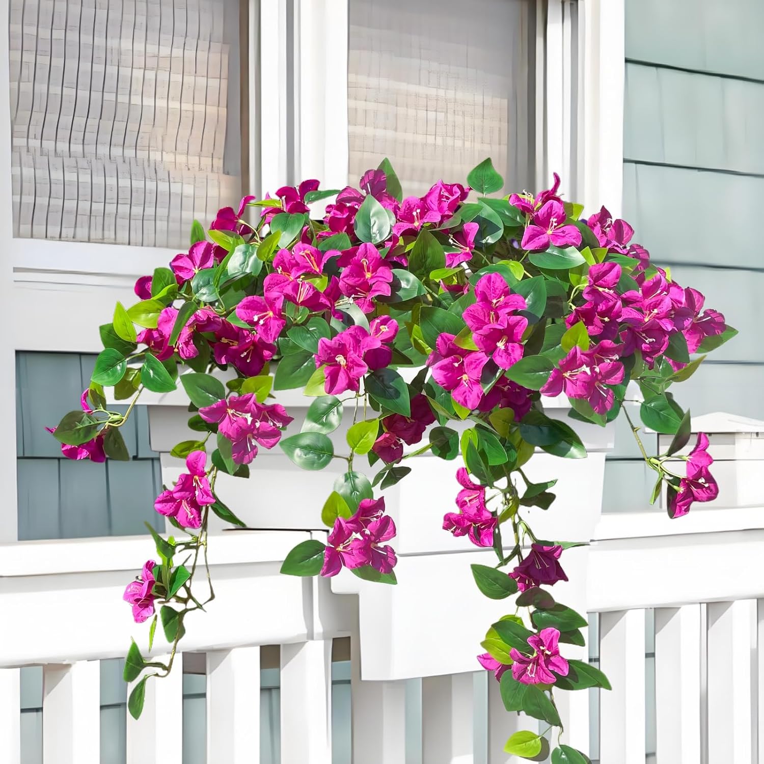 Fuchsia Faux Bougainvillea Trailing Vines — Set of 2 - Image 5