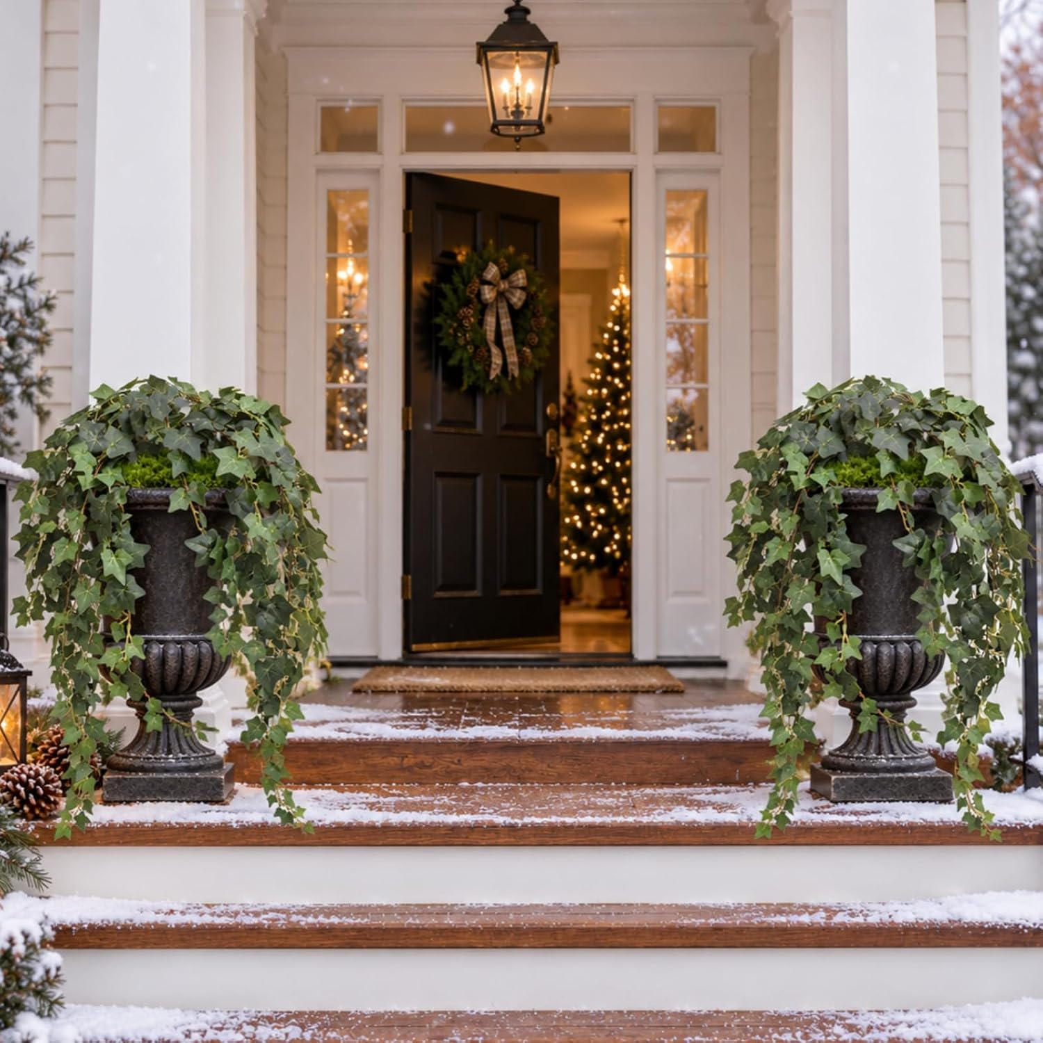 Green Faux Ivy Trailing Vines — Set of 2 — image 2; styled container not included