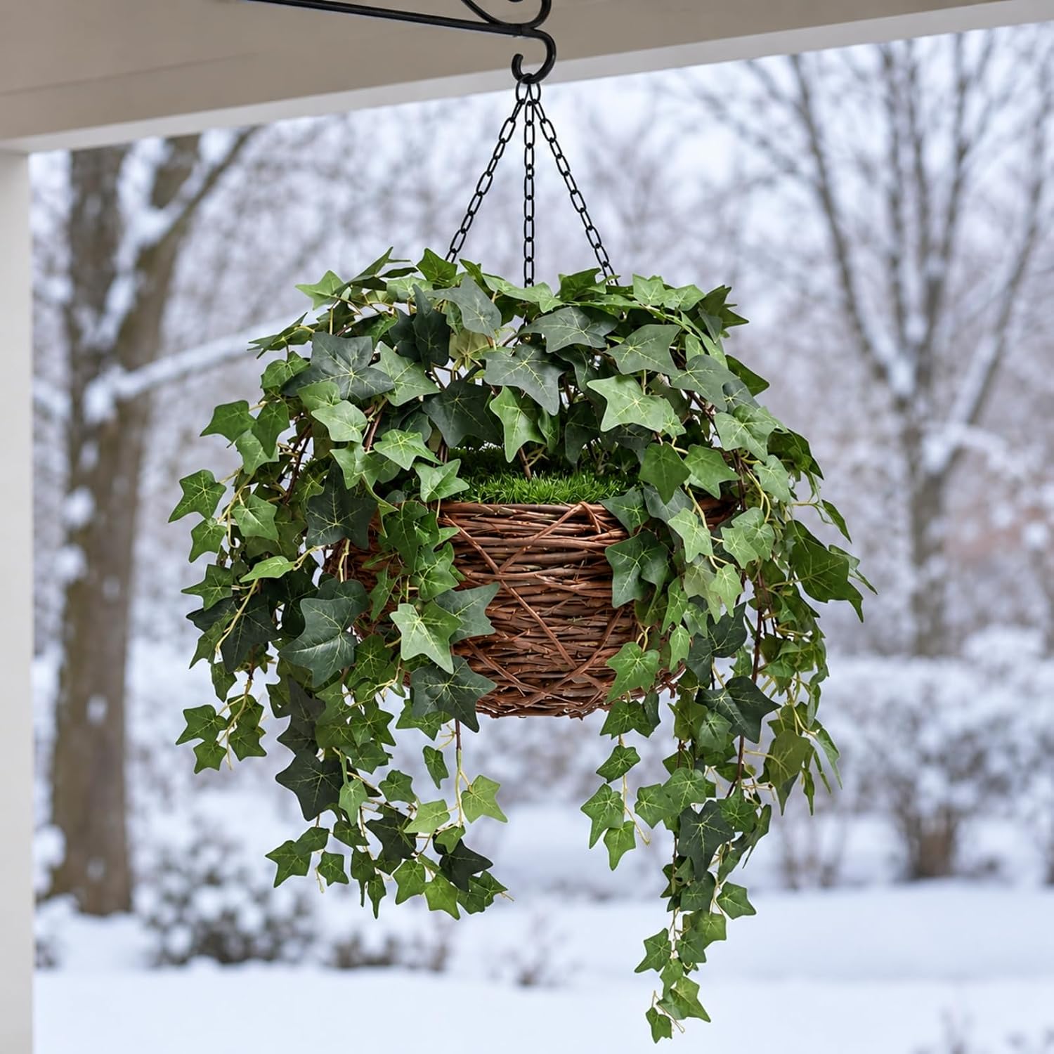Green Faux Ivy Trailing Vines — Set of 2 — image 5; styled container not included