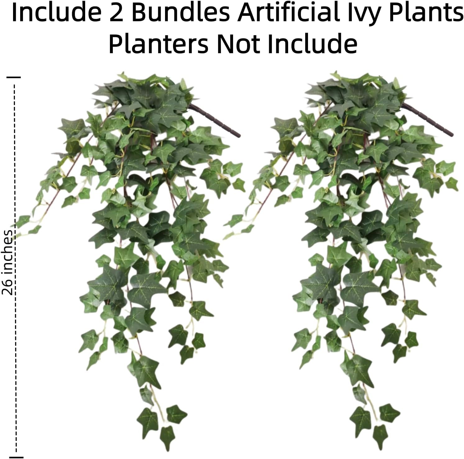 Green Faux Ivy Trailing Vines — Set of 2 — image 4; styled container not included
