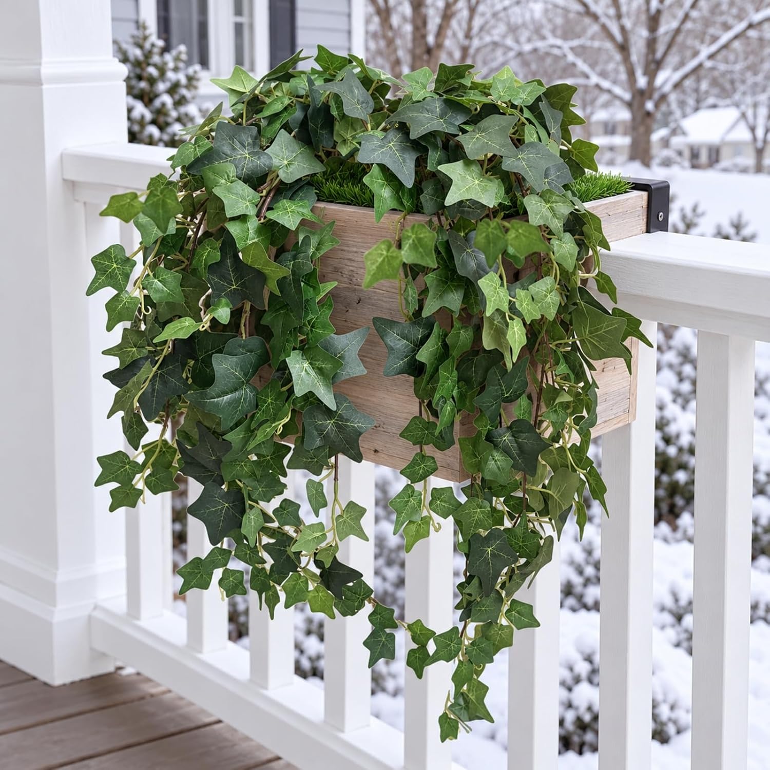 Green Faux Ivy Trailing Vines — Set of 2 — image 3; styled container not included