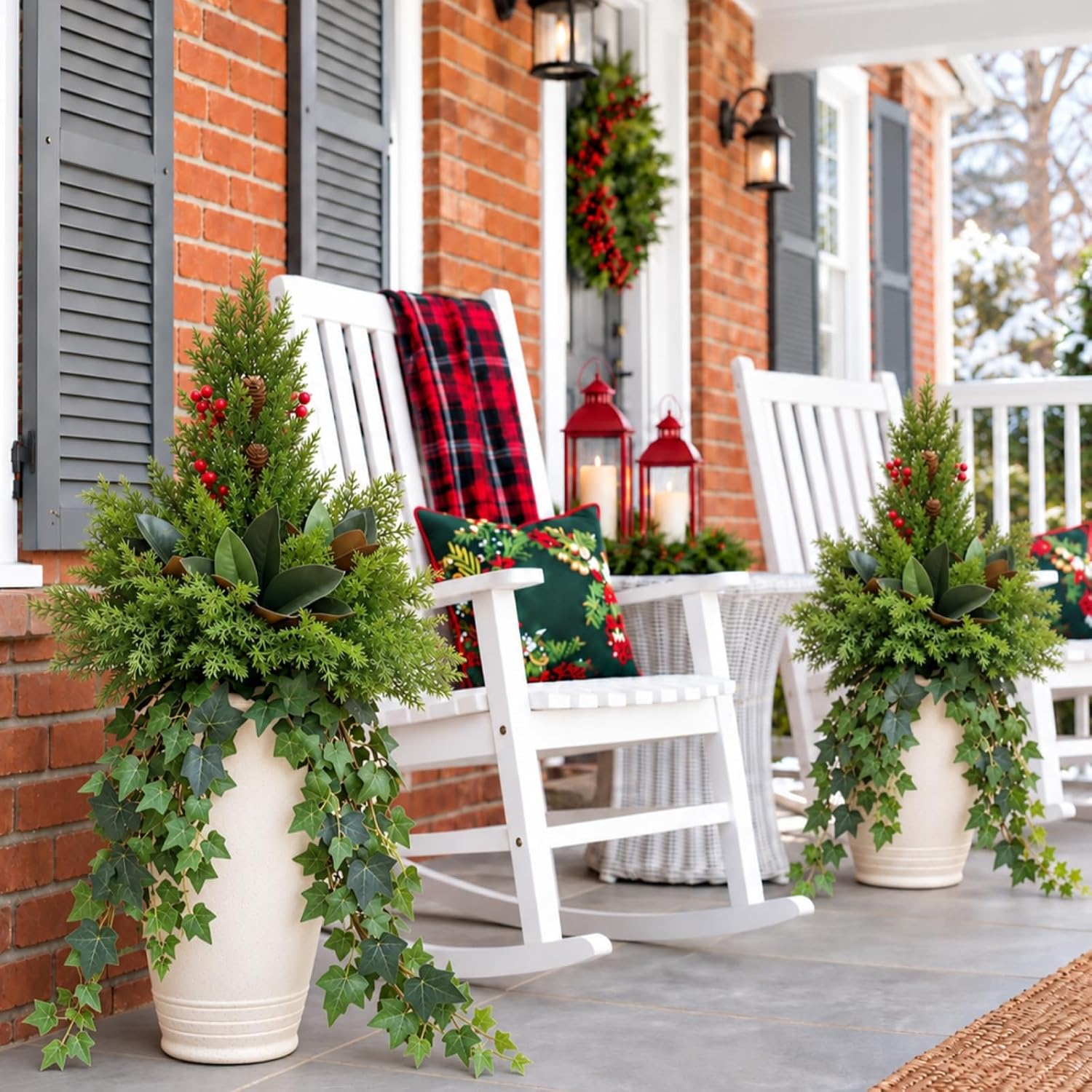 Winter Faux Cedar & Greenery Mix — Set of 9 Bundles — image 2; styled container not included