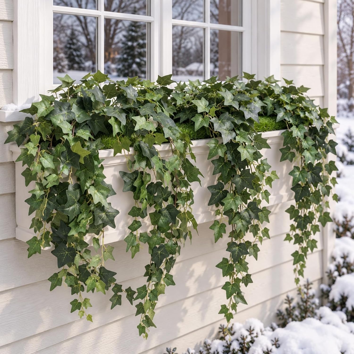 Green Faux Ivy Trailing Vines — Set of 2 — image 6; styled container not included