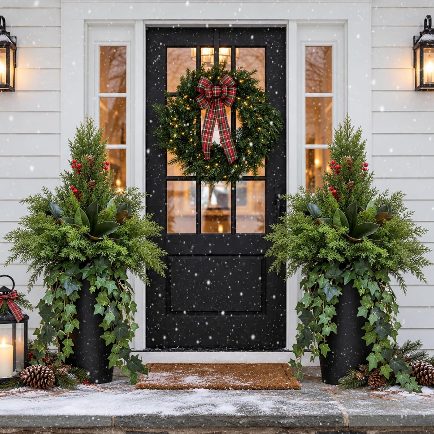 Winter Faux Cedar & Greenery Mix — Set of 9 Bundles — image 3; styled container not included