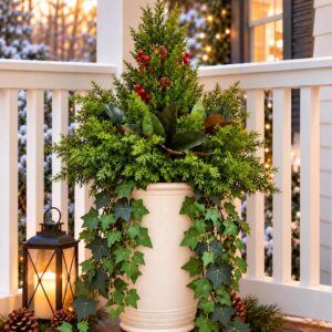 Winter Faux Cedar & Greenery Mix — Set of 9 Bundles — image 1; styled container not included